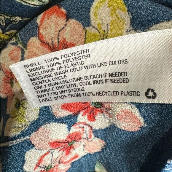 Blue and pink floral empire waist ruffle sundress size XS - Picture 7 of 7